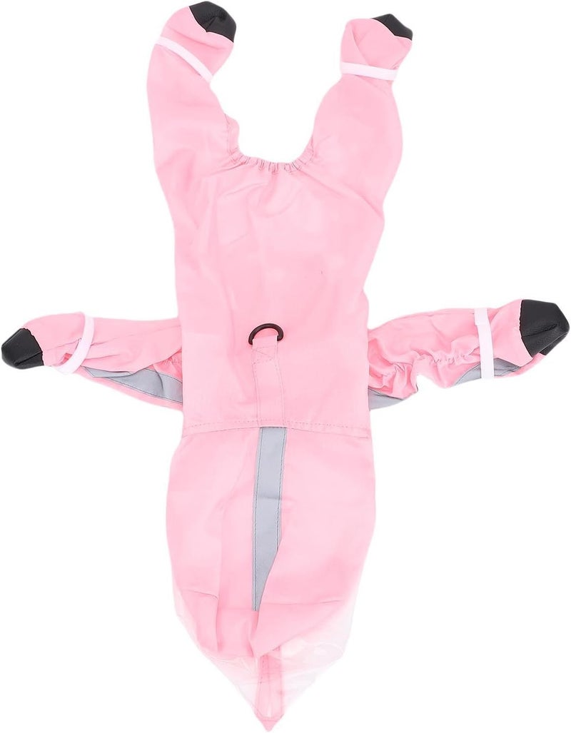 Asixxsix Dog Raincoat, 4 Legged Rain Jacket with Hood and Leash Hole for Walking Puppy Clothes (S) - Image 4