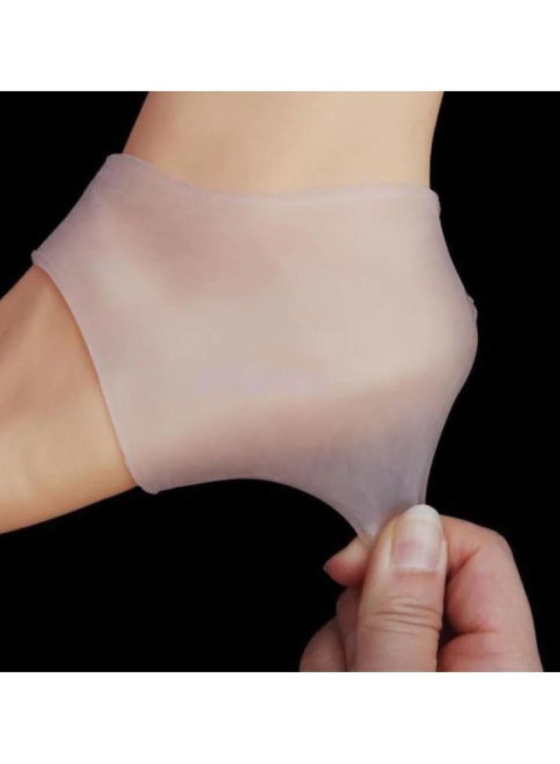 2PCS Silicone Moisturizing Gel Heel Protect Socks Dry Cracked Foot Sleeves Pain Relief , Heel Crack Socks, Moisturizing Gel Heel Socks - Image 2