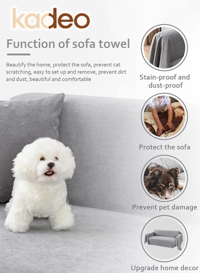 kadeo Waterproof Couch Covers, Washable Sofa Covers, Sectional Couch Cover for 2 Cushion, Furniture Protector Pet Friendly, Cat Scratch Proof Couch Protector Sofa Slipcover, 180*230CM - Image 2