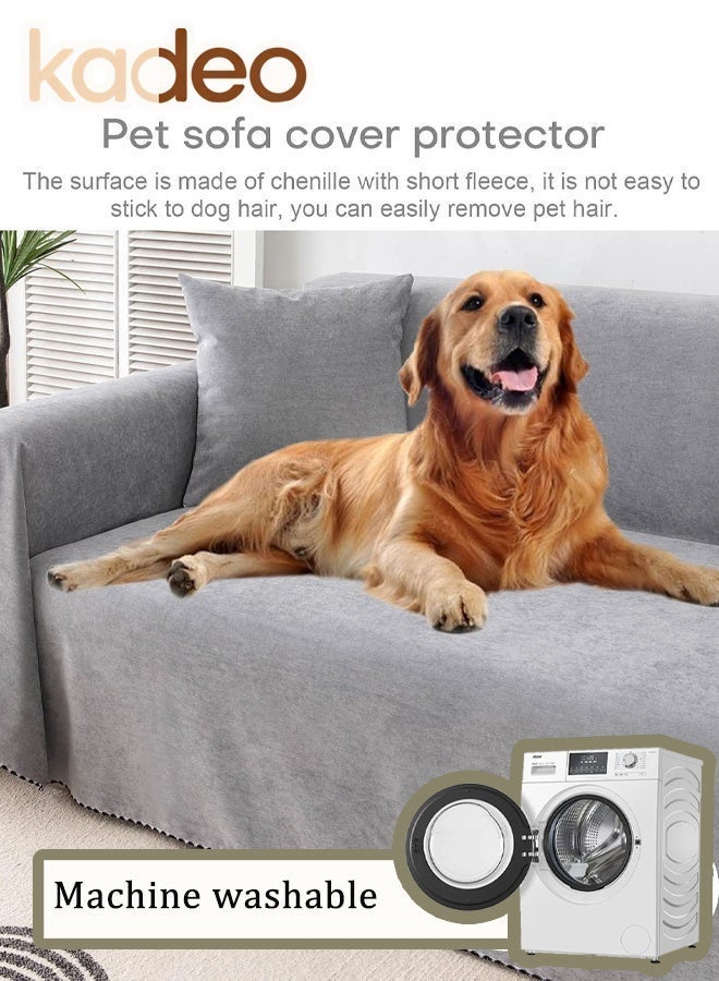 kadeo Waterproof Couch Covers, Washable Sofa Covers, Sectional Couch Cover for 2 Cushion, Furniture Protector Pet Friendly, Cat Scratch Proof Couch Protector Sofa Slipcover, 180*230CM - Image 4