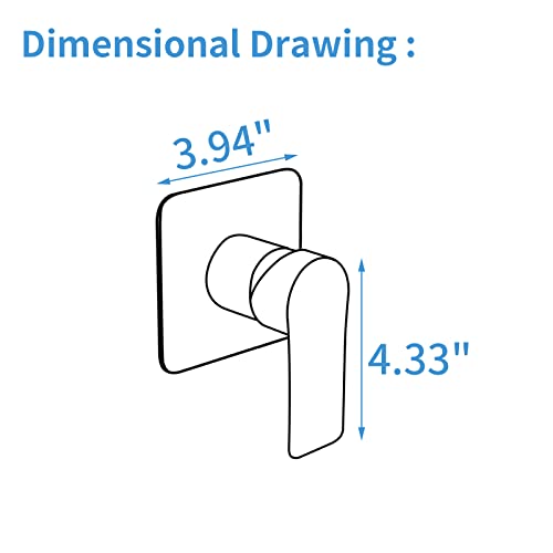 DIFEINI Shower Valves Wall Mount Shower Faucet Rough-In Valve Bathroom Trim Kit Single Handle Tub Shower Valve Mixer Matte Black - Image 5