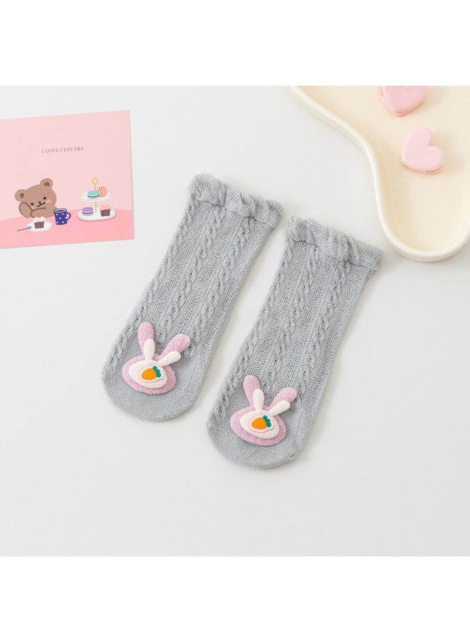 Baby Socks Summer Thin Tube Mesh Socks 0-6 Months Cute Baby Loose Newborn Cartoon A Socks