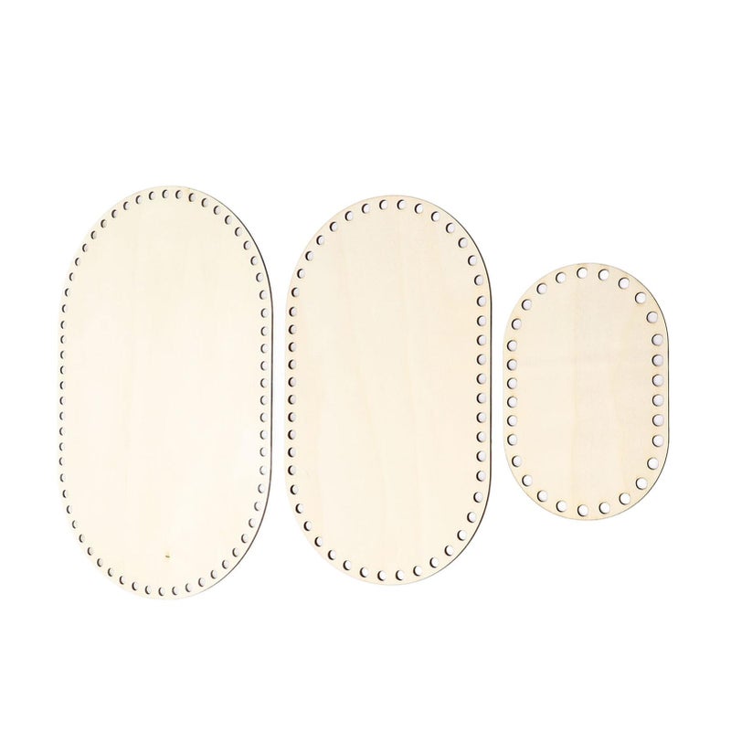 3 Pieces Oval Wooden Crochet Basket Bases - Image 4
