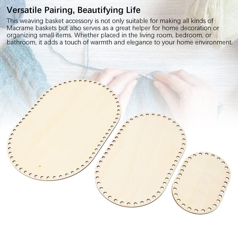 3 Pieces Oval Wooden Crochet Basket Bases - Image 5