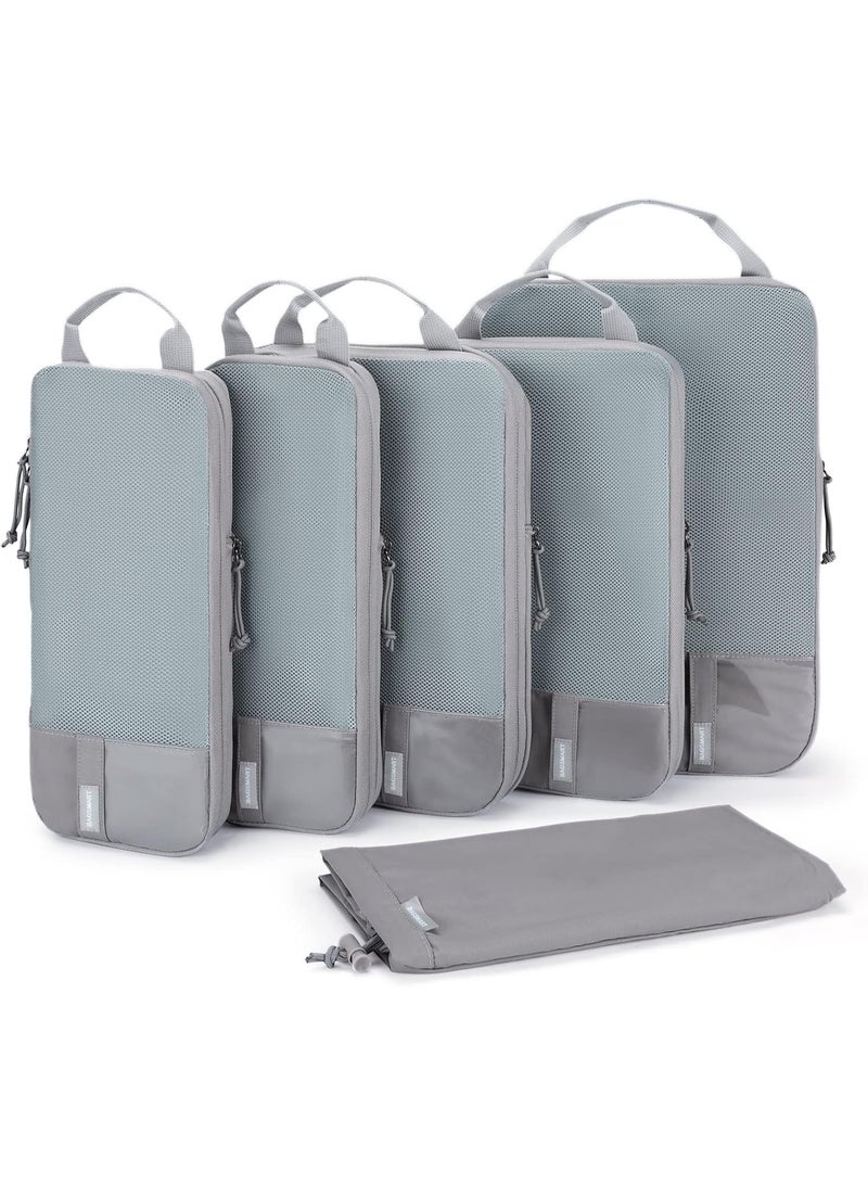 BAGSMART Compression Packing Cubes, 6 Set Packing Organizers for Travel, Expandable Luggage Organizer for Carry on Luggage, Compression and Lightweight Suitcase Organizers for Woman & Man - Image 1