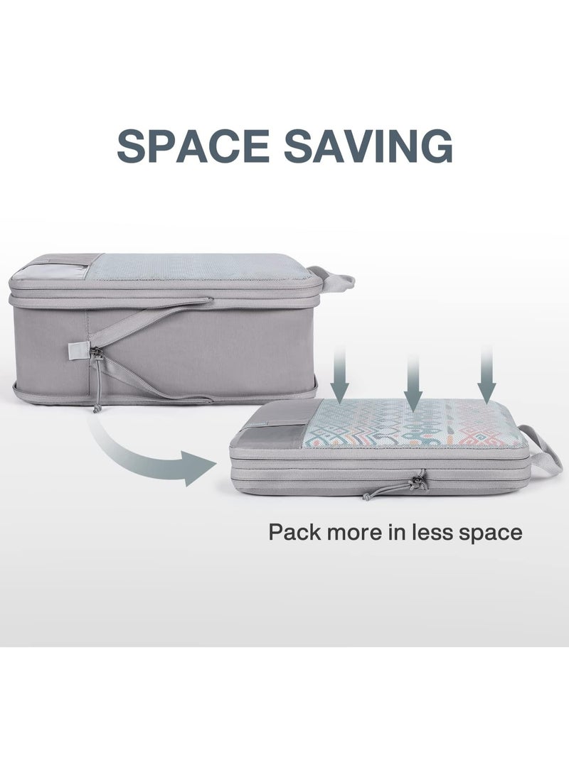 BAGSMART Compression Packing Cubes, 6 Set Packing Organizers for Travel, Expandable Luggage Organizer for Carry on Luggage, Compression and Lightweight Suitcase Organizers for Woman & Man - Image 2