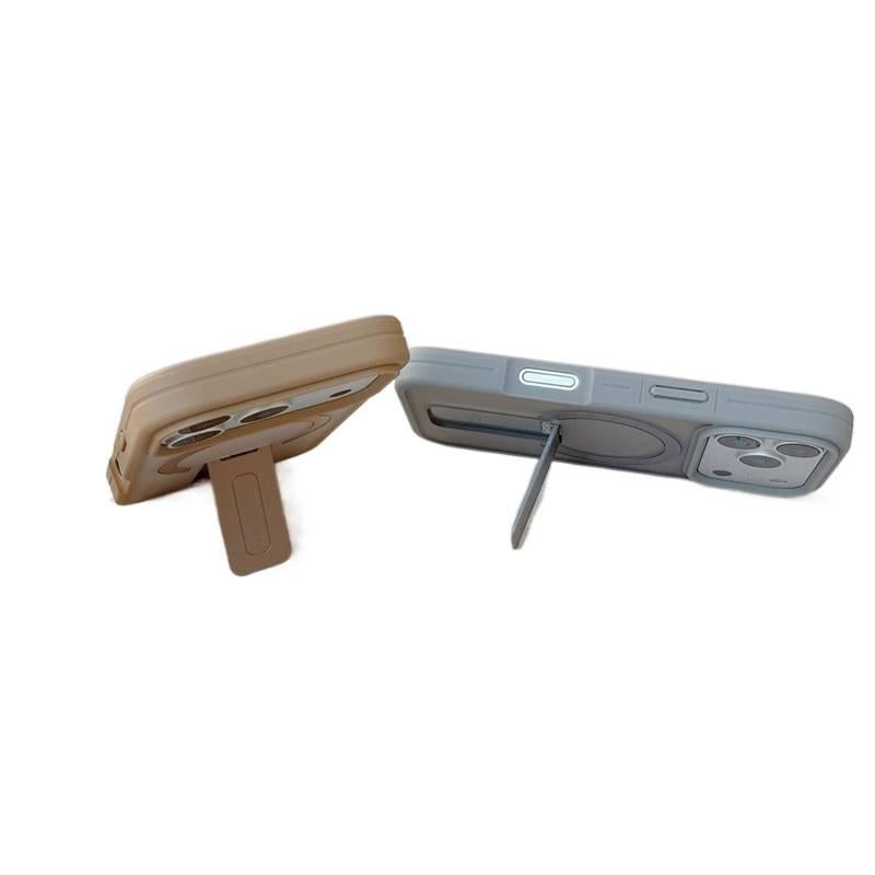 MS غطاء MagSafe بTPU لـ iPhone 16 / 16 Plus / 16 Pro / 16 Pro Max مع مقاوم للصدمات وحماية من السقوط مع مقاوم للصدمات مع حامل قابل للطي مع مغناطيس قوي باللون Desert Gold مغناطيسي بوظي. - Image 5