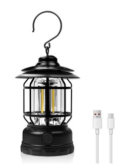ARCOON ARCOON Rechargeable Portable LED Camping Lantern, Vintage-Style Hanging Light for Tent Camping and Power Outages (Black)  - Image 2