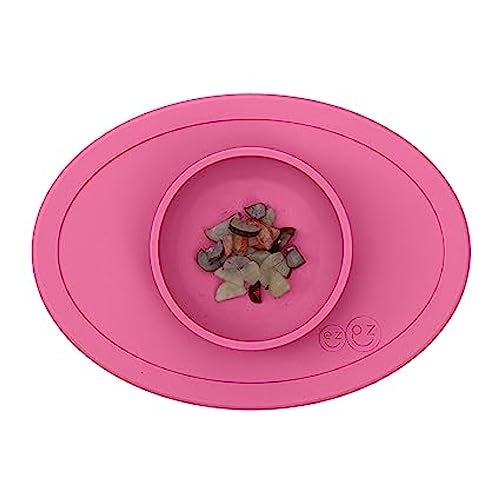 ezpz Tiny Bowl - 100% Food Grade Silicone Suction Bowl with Built-in Placemat for First Foods, Promotes Baby Self-Feeding, Non-Slip - Fits on All Highchair Trays - Microwave Safe - 6 Months+ (Blush) - Image 2