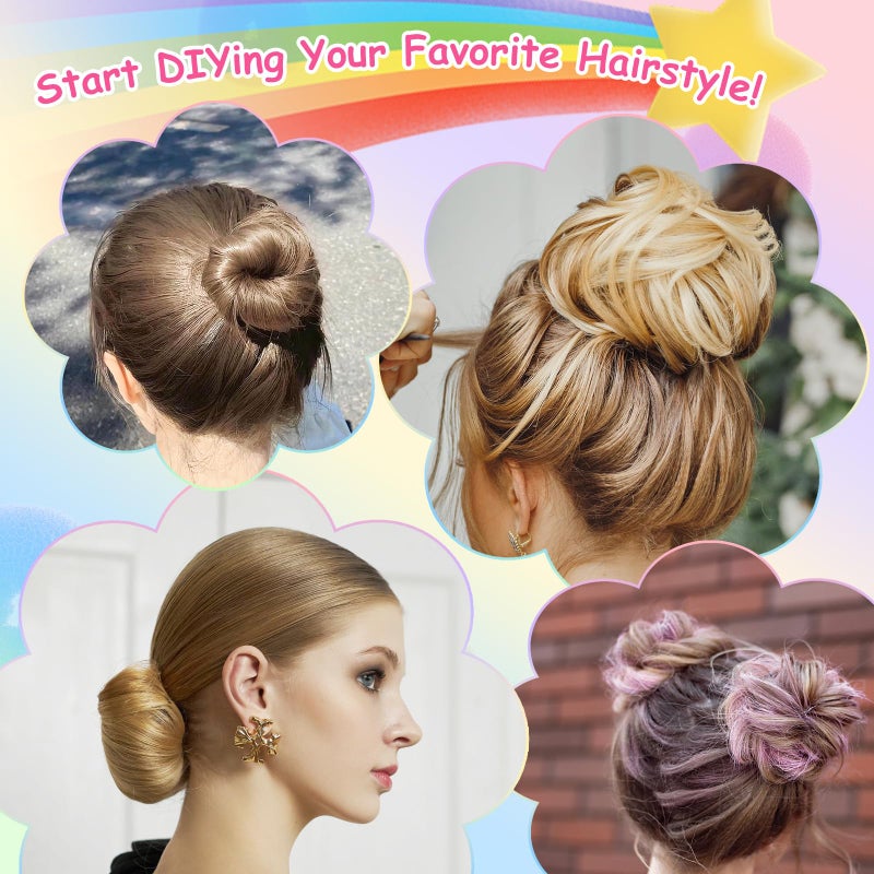 HOFASON Extra Small Hair Bun Maker for Kids (2 Inch), 6 PCS Bun Maker Hair Accessories, Chignon Hair Donut Sock Forms Buns, Christmas Gifts for Teen Girls Hair Stuff - Image 5