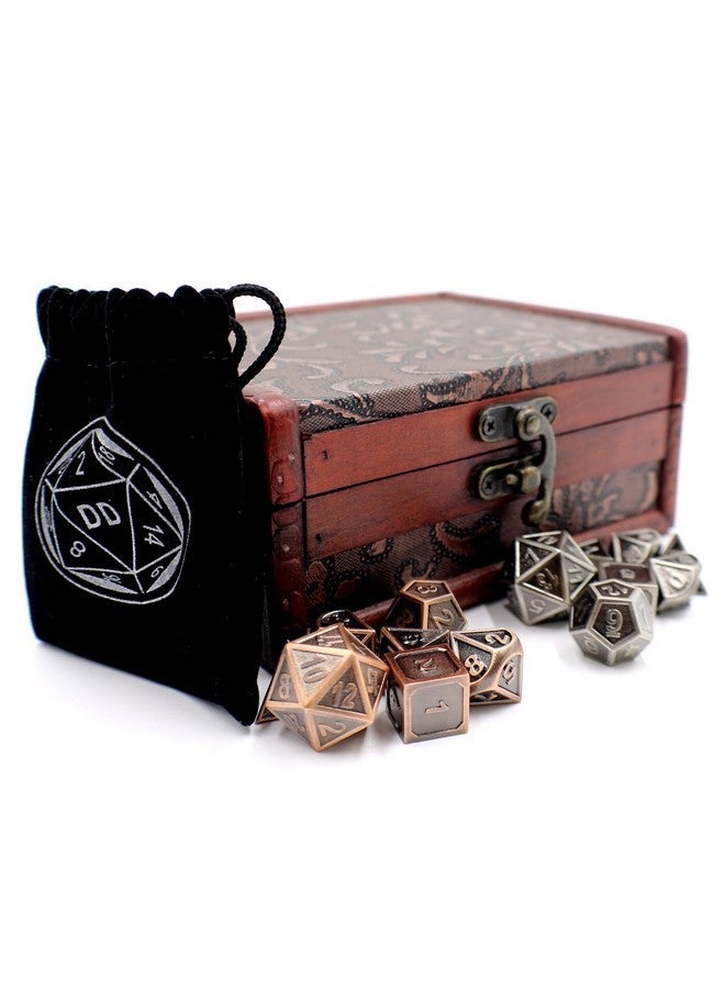 Dahan Dice Two Metal Dice Role Playing Sets with Storage Chest for Tabletop Games - Image 5