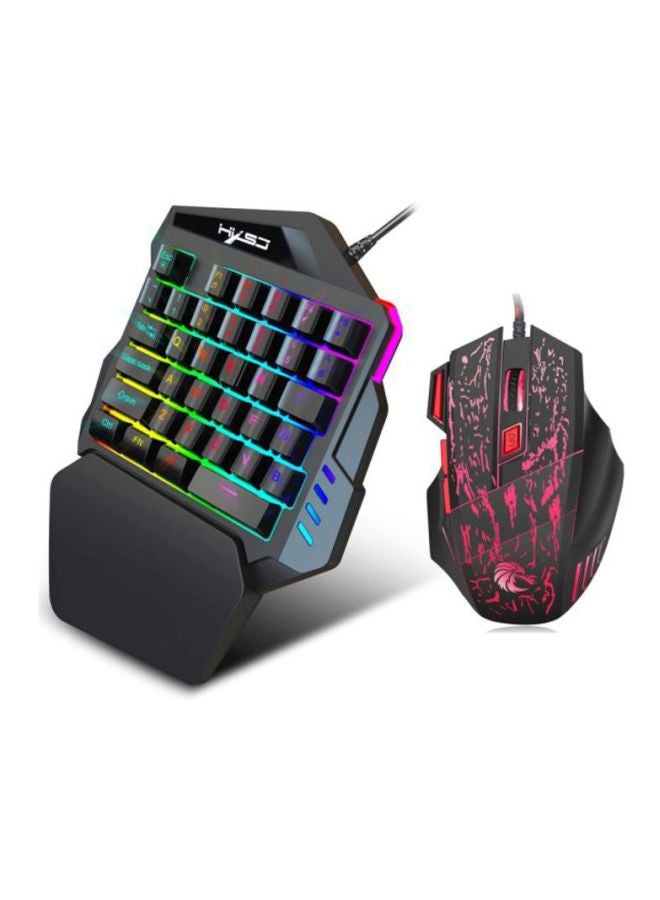 V100 One-Handed Gaming Keyboard And Mouse Set Black - Image 4