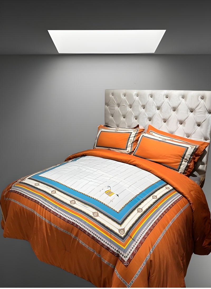 HOMETOPIA Luxury 6-Piece Bedding Set King Size – Ultra-Soft Microfiber Comforter 230x260cm, Deep Pocket Fitted Sheet 200x200+30cm, 4 Pillow Covers – Classic Royal Pattern – Wrinkle-Free, Breathable, Machine Washable, Hotel Quality Bed Set – Double Bed Mattress Fit – Premium Bedroom Essentials KSA  - Image 1