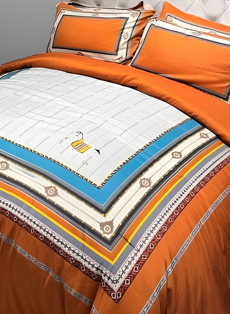 HOMETOPIA Luxury 6-Piece Bedding Set King Size – Ultra-Soft Microfiber Comforter 230x260cm, Deep Pocket Fitted Sheet 200x200+30cm, 4 Pillow Covers – Classic Royal Pattern – Wrinkle-Free, Breathable, Machine Washable, Hotel Quality Bed Set – Double Bed Mattress Fit – Premium Bedroom Essentials KSA  - Image 3