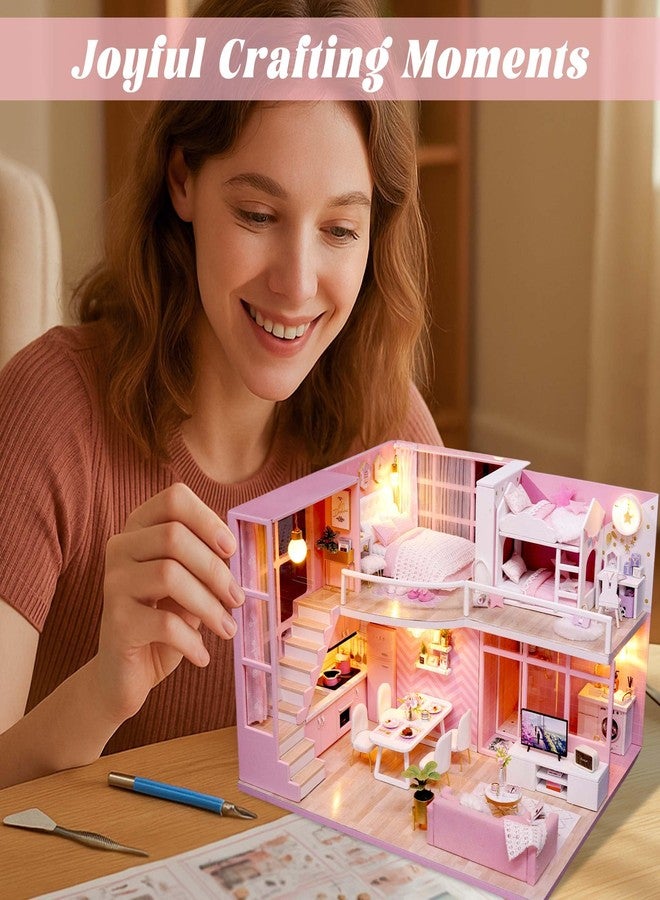 Flever Dollhouse Miniature DIY House Kit Creative Room with Loft Apartment Scene for Romantic Artwork Gift (Dream Angel) - Image 4