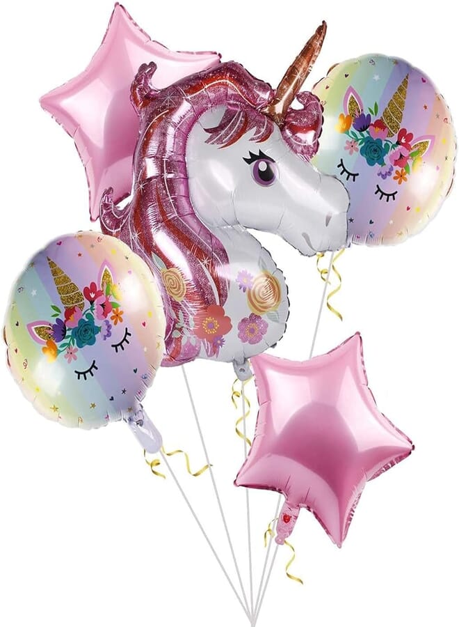 Secret Staraise Unicorn Balloons Birthday Party Decorations - Pack of 6, Pink Unicorn Mylar Balloon for Unicorn Theme Party Supplies, Baby Shower, Home Office Decor, Birthday Backdrop
