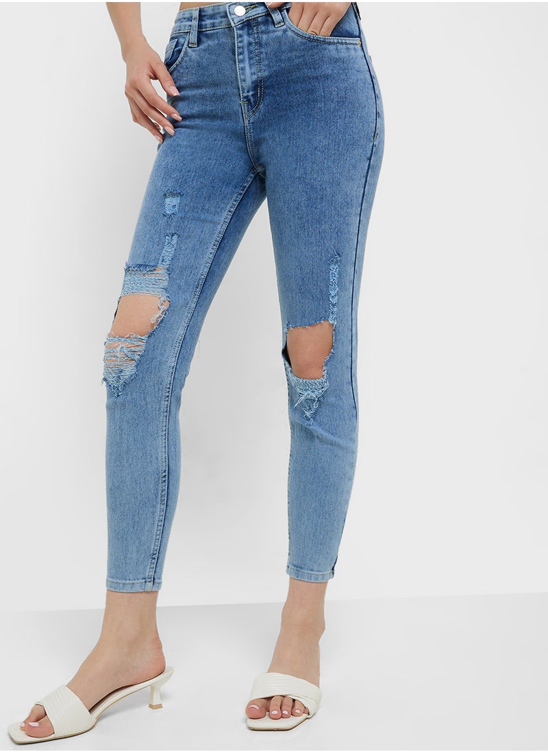 Ginger Ripped Mid Rise Skinny Jeans  - Image 2