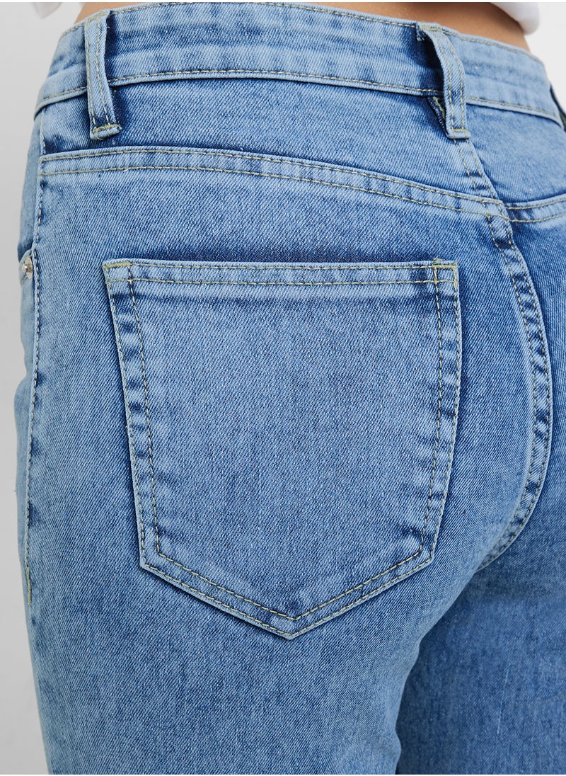 Ginger Ripped Mid Rise Skinny Jeans  - Image 5