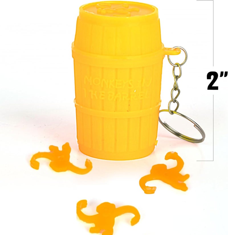 Gamie 12 Set Mini Monkey in a Barrel Keychains for Kids  Retro FidgetFriendly Toys with 10 Monkeys in Each Barrel  Jungle Party Favors  Fun Piata Stuffers  Party Supplies for Children - Image 4