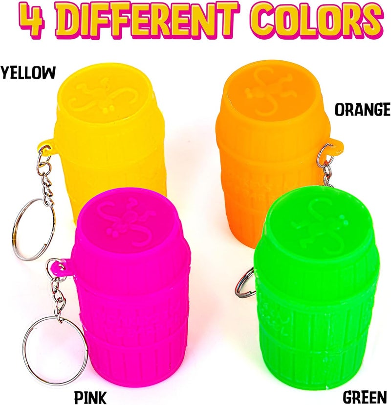Gamie 12 Set Mini Monkey in a Barrel Keychains for Kids  Retro FidgetFriendly Toys with 10 Monkeys in Each Barrel  Jungle Party Favors  Fun Piata Stuffers  Party Supplies for Children - Image 2