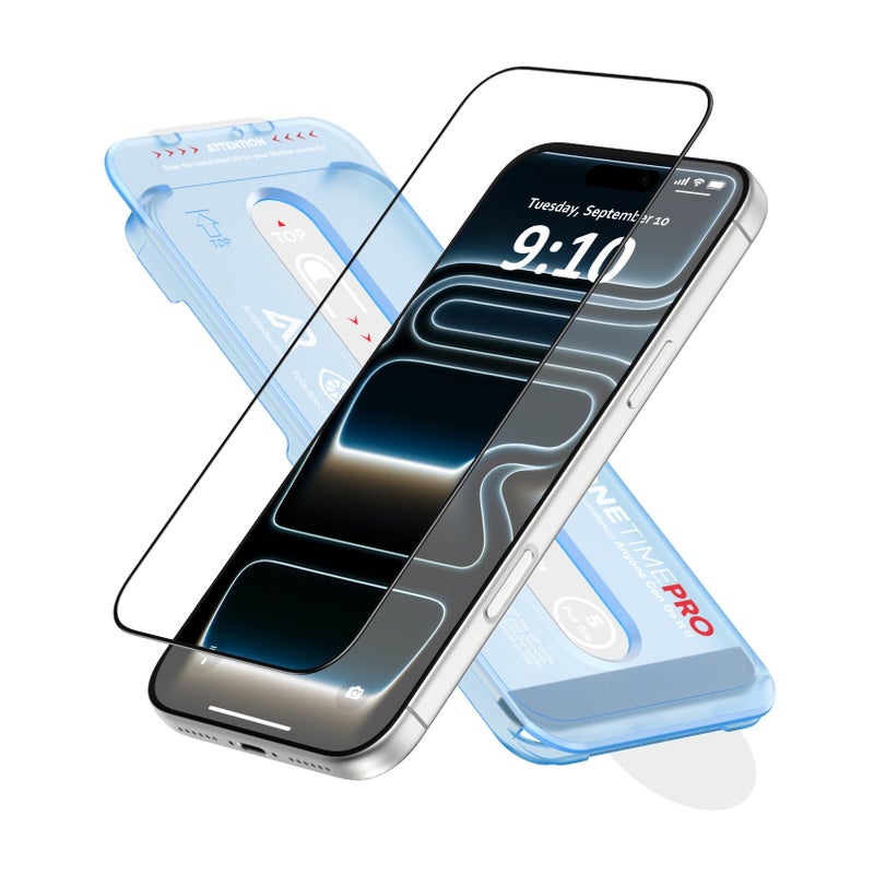 FLOLAB NanoArmour ONETIME PRO لحماية شاشة iPhone 17 Pro، مضاد للانعكاس، PolarSpectra مضاد لقوس قزح، زجاج مقسى ثلاثي الأبعاد، معزز الحواف، سهل التركيب، سلس - Image 1