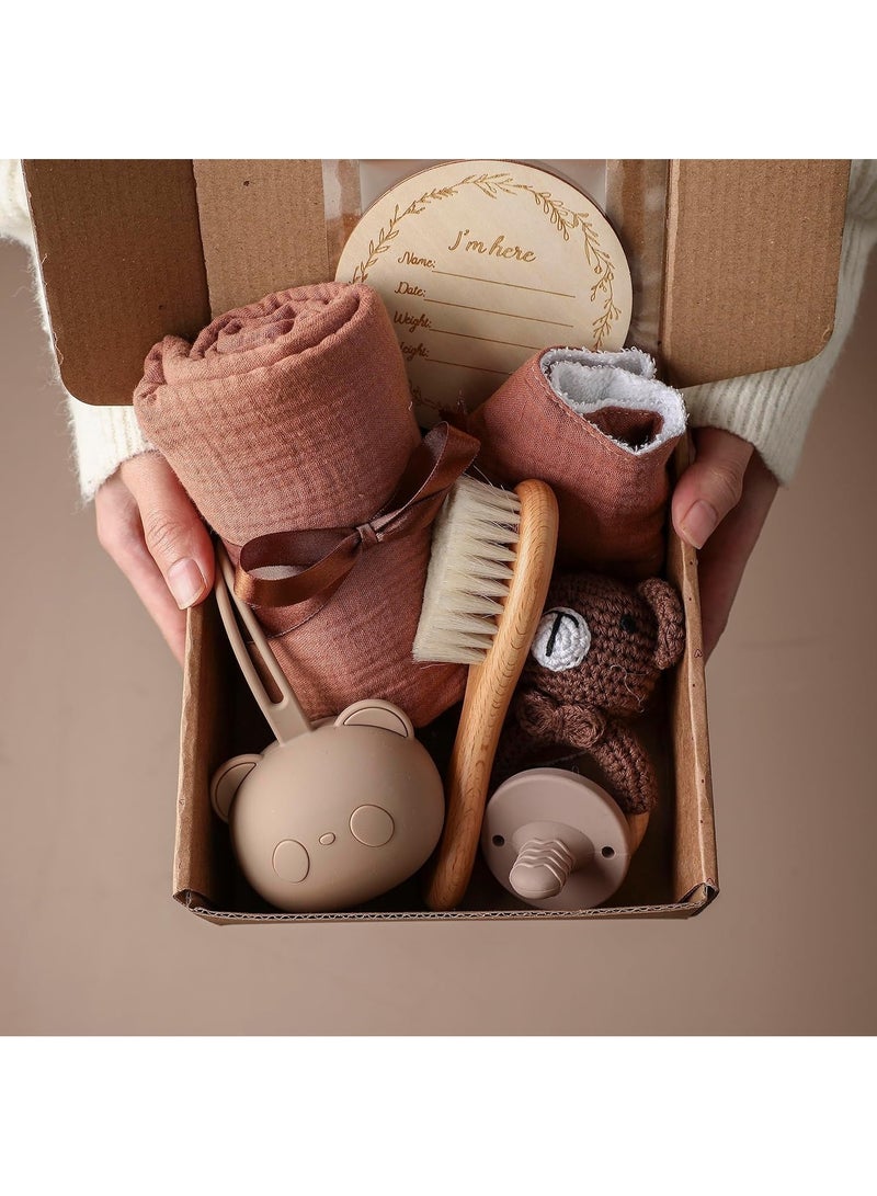 Beauenty Baby Gift Set for Newborn New Baby Gift Set - Newborn Baby Essentials Baby Bath Set with Baby Blanket Baby Rattle - New Born Baby Girls Gift & Baby Boy Gifts for Baby Shower - Image 3