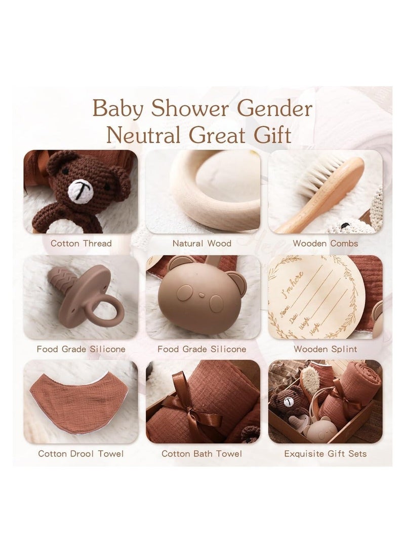 Beauenty Baby Gift Set for Newborn New Baby Gift Set - Newborn Baby Essentials Baby Bath Set with Baby Blanket Baby Rattle - New Born Baby Girls Gift & Baby Boy Gifts for Baby Shower - Image 4