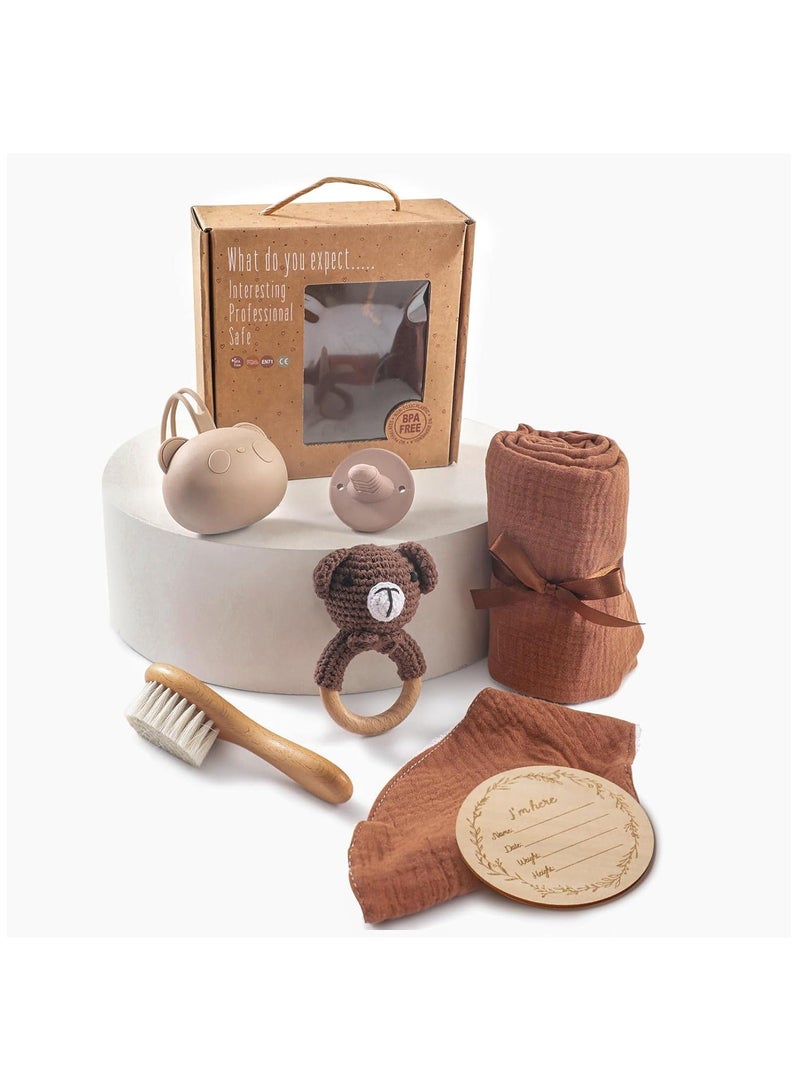 Beauenty Baby Gift Set for Newborn New Baby Gift Set - Newborn Baby Essentials Baby Bath Set with Baby Blanket Baby Rattle - New Born Baby Girls Gift & Baby Boy Gifts for Baby Shower - Image 1