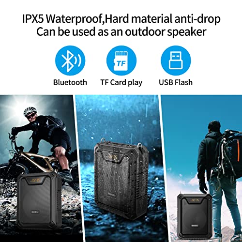 SHIDU M808 Portable Bluetooth Voice Amplifier IPX5 Waterproof 18W Loud Speaker 2500mAh Large Capacity Rechargeable Battery PA Systems Speaker for Teachers,Classroom, Meetings and Outdoors - Image 5
