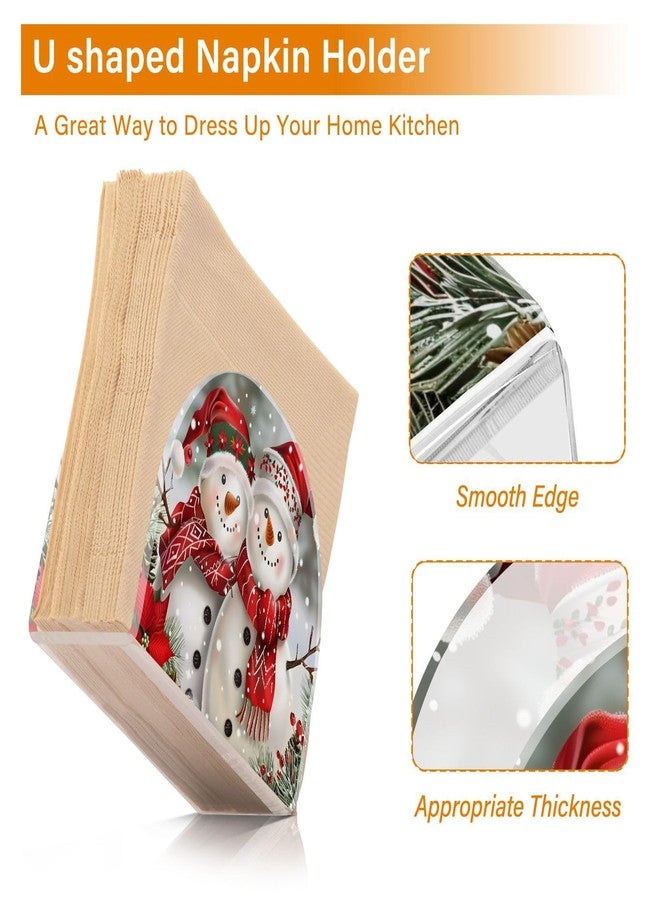 ALAZA Two Adorable Snowman Napkin Holder Kitchen Tissue Paper Dispenser Cocktail for Dining Table, Party Guest, Bathroom - Image 5