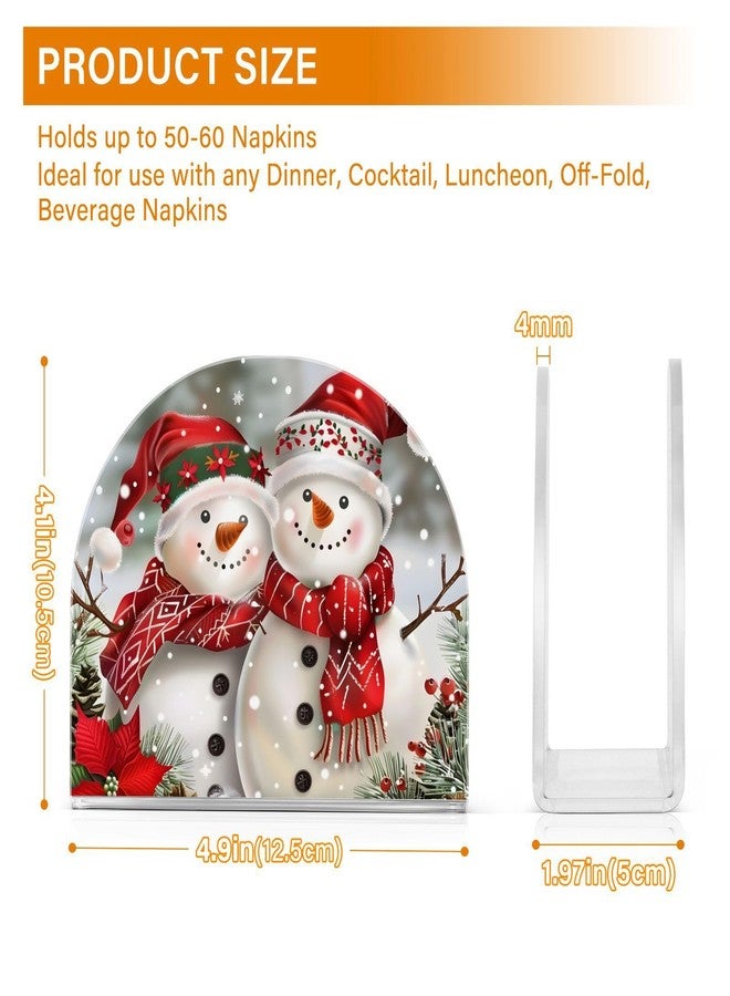 ALAZA Two Adorable Snowman Napkin Holder Kitchen Tissue Paper Dispenser Cocktail for Dining Table, Party Guest, Bathroom - Image 4
