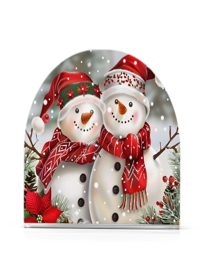 ALAZA Two Adorable Snowman Napkin Holder Kitchen Tissue Paper Dispenser Cocktail for Dining Table, Party Guest, Bathroom - Image 1