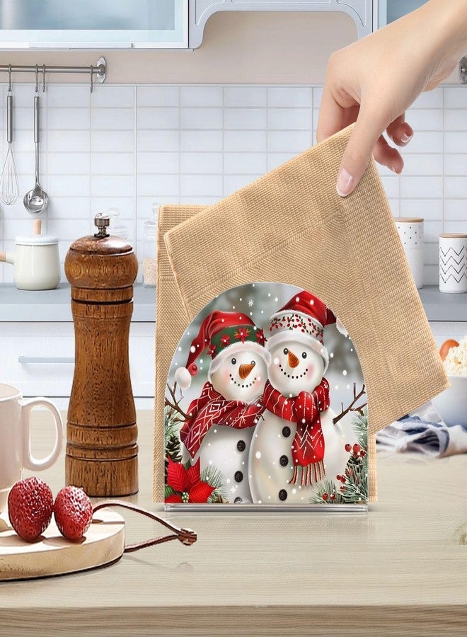 ALAZA Two Adorable Snowman Napkin Holder Kitchen Tissue Paper Dispenser Cocktail for Dining Table, Party Guest, Bathroom - Image 2