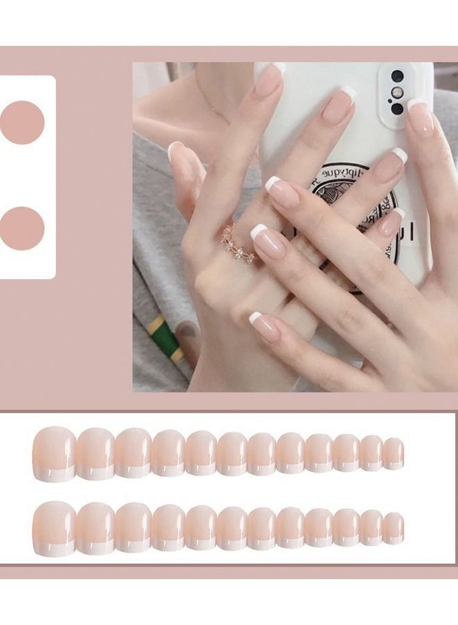 24 قطعة الأظافر الفرنسية وهمية - Image 3