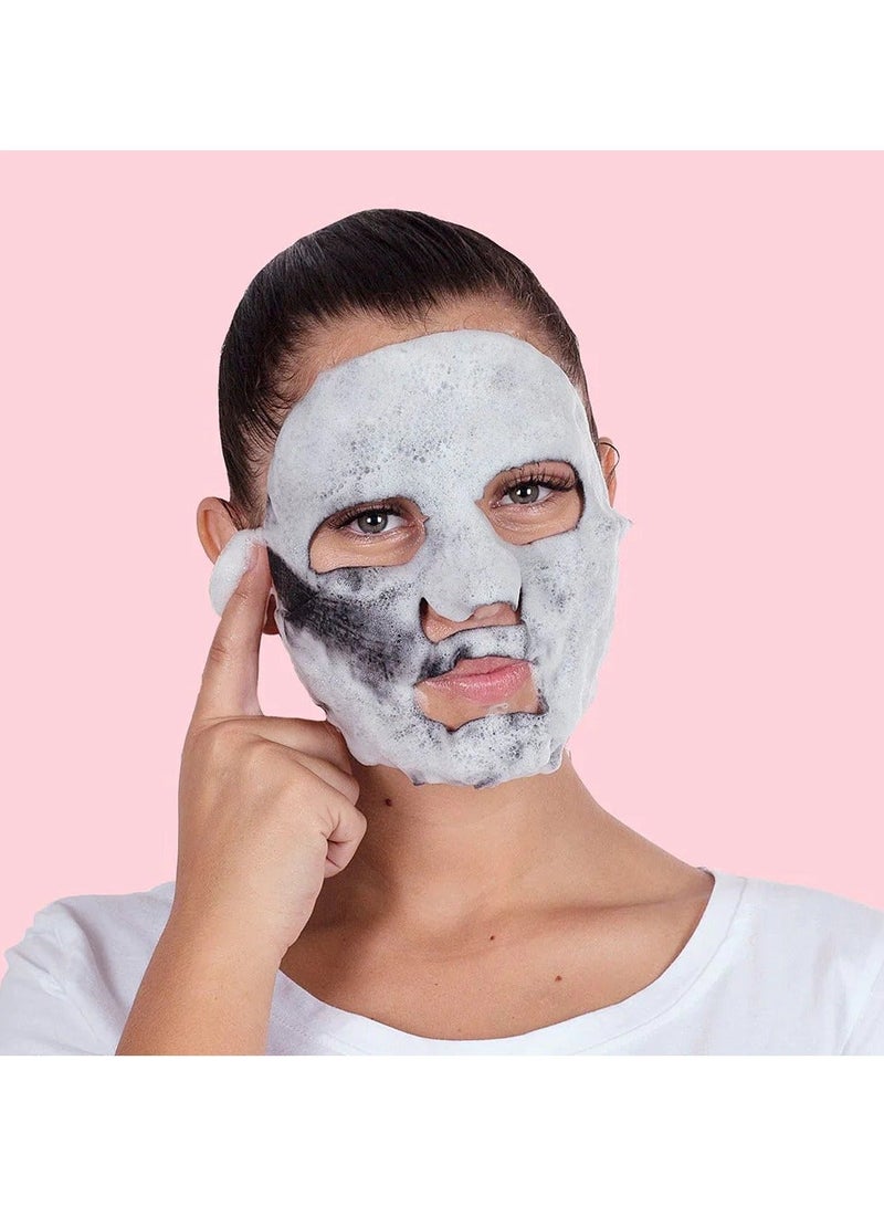 سكين ريبابلك قناع ورقي للوجه (قناع واحد) - سيروم تنقية الفقاعات بالفحم والتفاح وشجرة الشاي، يحارب البثور، يصغر المسام، يزيل الرؤوس السوداء، يتحكم في الزيوت، يقشر البشرة ويمنحها إشراقة. - Image 3