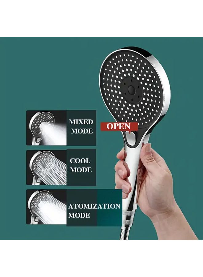 Silvery High Pressure Shower Head Large Panel Pressurized Rain Bathroom Shower - Image 4