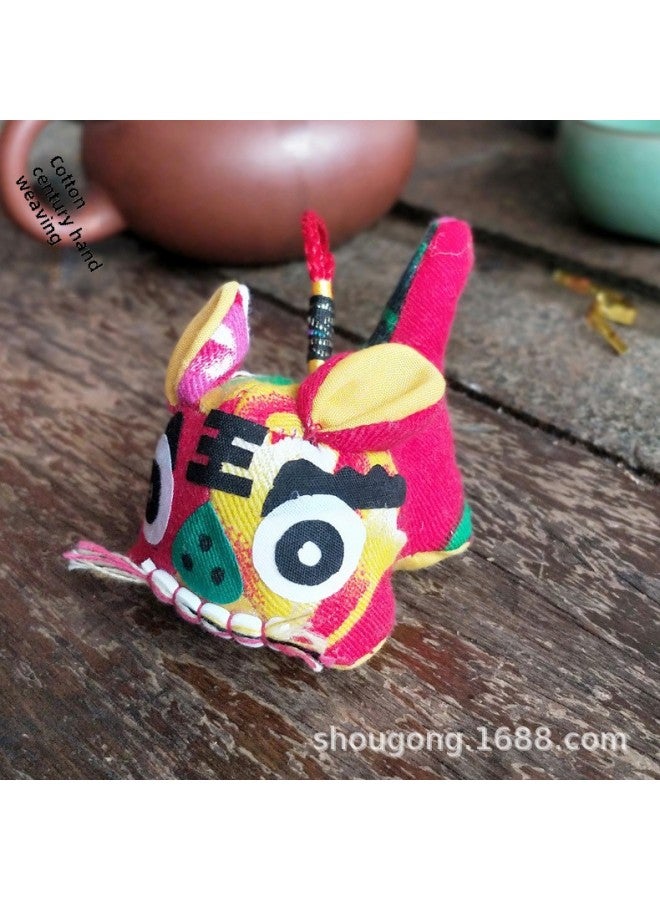 Folk Handicraft Cloth Tiger Pendant Chinese Style Special Gifts For Overseas Folk Accommodation Travel Commemorative Gifts-Specifications:Red Flower - Image 1