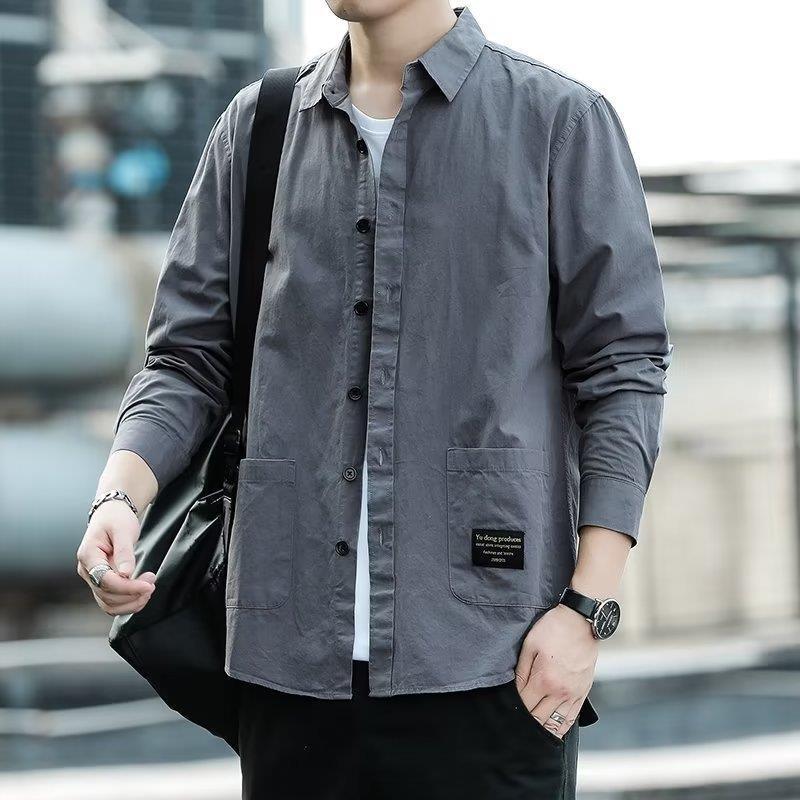 Men'S Non-Ironing Long Sleeve Multi-Pocket Workwear Shirt Men'S Shirt Loose Top Korean Style Versatile Fashion - Image 4