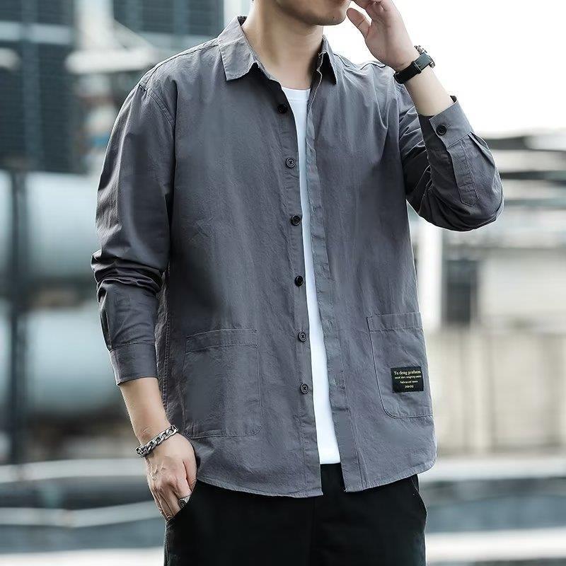 Men'S Non-Ironing Long Sleeve Multi-Pocket Workwear Shirt Men'S Shirt Loose Top Korean Style Versatile Fashion - Image 5