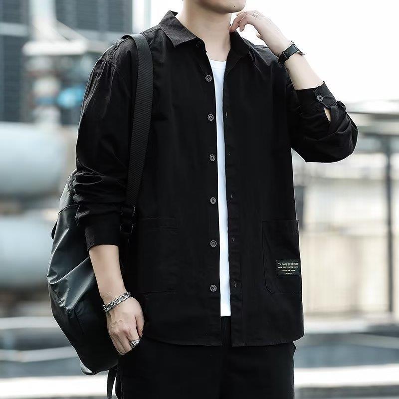 Men'S Non-Ironing Long Sleeve Multi-Pocket Workwear Shirt Men'S Shirt Loose Top Korean Style Versatile Fashion - Image 3