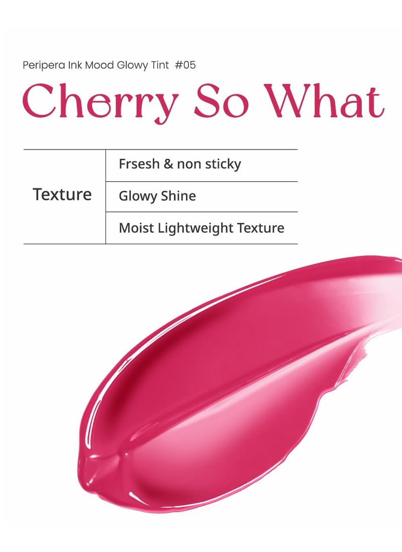 Peripera PERIPERA INK MOOD GLOWY Lip Tint 05 Cherry So Watt  - Image 4