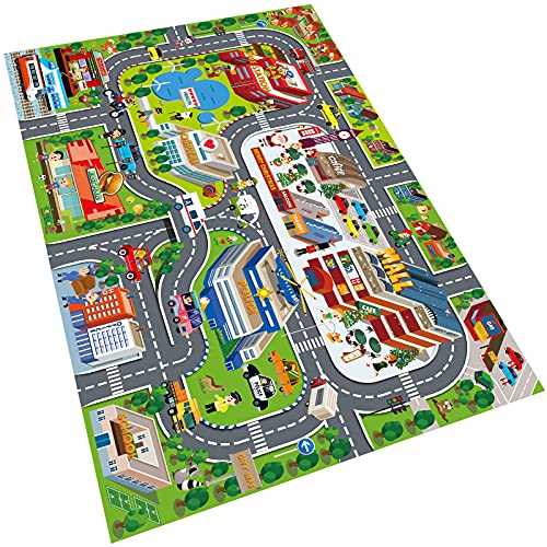 Oriate Kids Dream Mat Modern City Toy Activity Playmat, Parent-Child Interaction Game Map Rug, Ideal Children's Educational Road Traffic City Life Pretend Play 552-C - Image 1