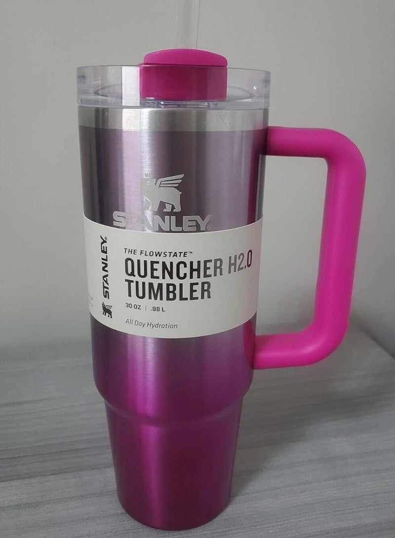 Stanley Stanley Quencher H2.0 Tumbler with Handle & Straw 40 oz | Twist On 3-Way Lid | Cupholder Compatible for Travel | Insulated Stainless Steel Cup | BPA-Free Camelia Gradient Pink  - Image 1
