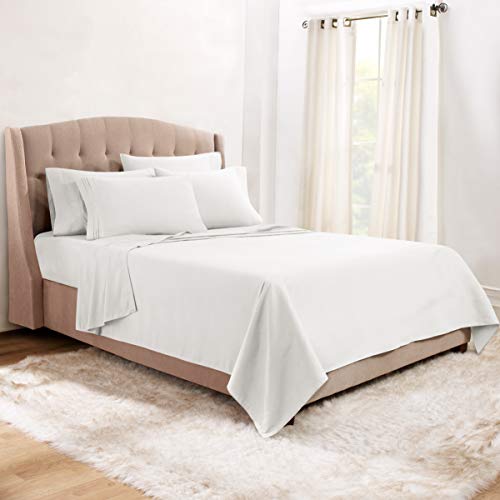 Clara Clark Queen Sheets, 6 Piece Set - Hotel Luxury Sheets for Queen Size Bed, Super Soft Bedding Set, White - Image 2