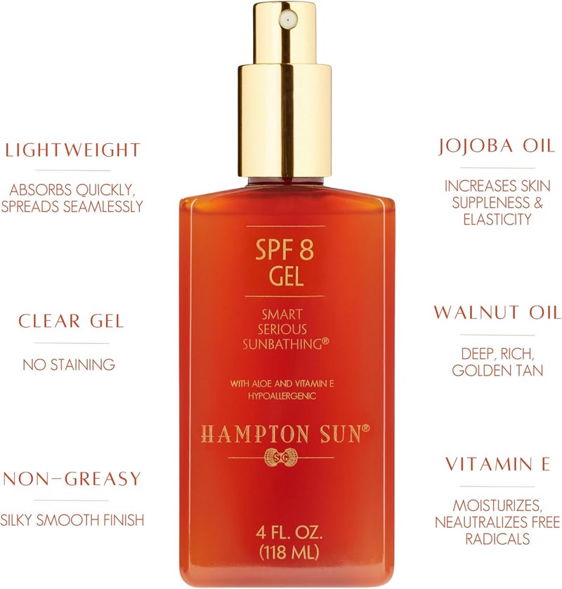 Hampton Sun SPF 8 Gel with Aloe Vera and Vitamin E - 4.0 oz - Image 3