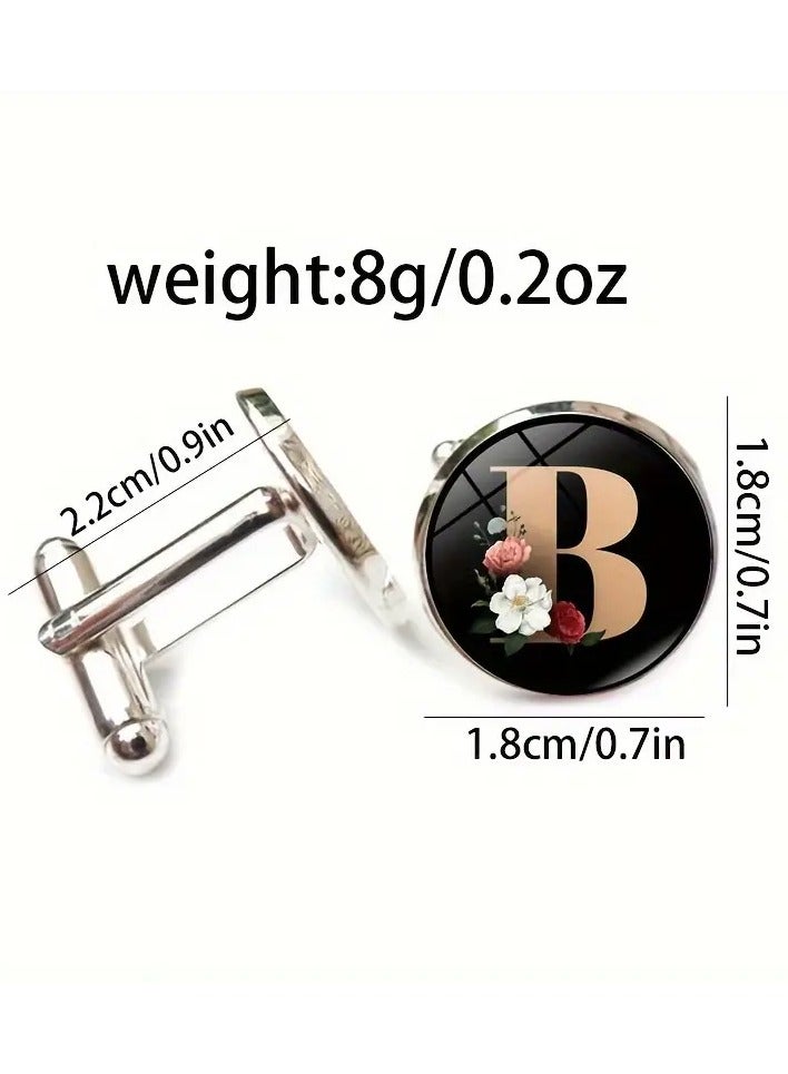 Goolsky Men's Alphabet Photo Cabochon Cufflinks - European American Fashion French Shirt Cuff Buttons Formal Accessory - Image 5
