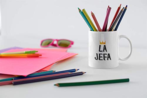 Casitika La Jefa Coffee 11 oz Mug. Cup idea for CEO, Boss or Mom. This Girl Leader Cup Can be Used as a Pen Holder. Mugs for Latin Women. - Image 5