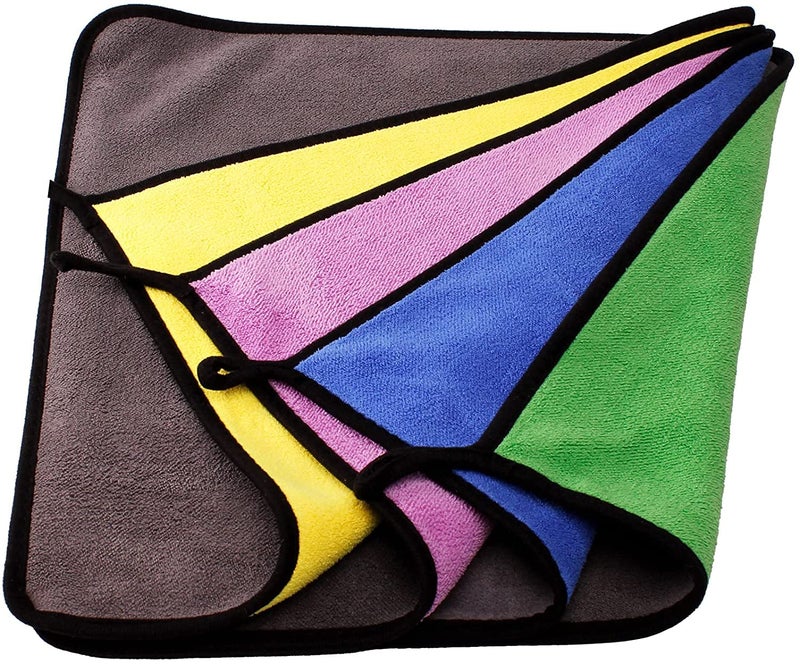 Auto Hub Microfiber Car Cleaning Cloth - Og Soft 800 Gsm (30X40 Cm) Microfiber Cloth For Car And Bike - Scratchless Drying And Detailing 30X40 Cm, Pack Of 6, Mix, Multicolor - Image 5