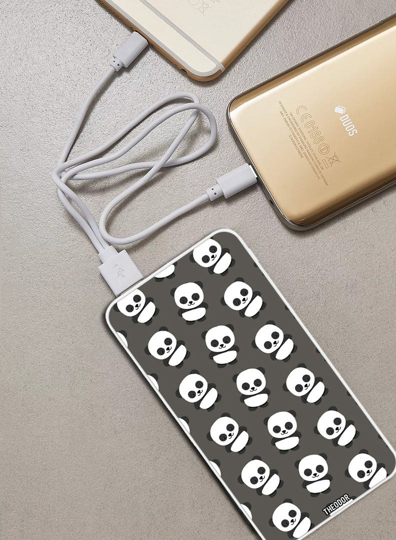 Theodor 10,000 mAh Super Fast Charging Ultra Compact Power Bank with Quick Charge & Power Delivery, Portable Charger For iPhone and Android Panda - Image 2