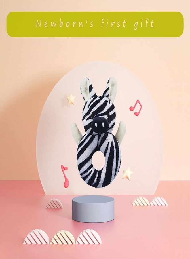 Doindute Baby Zebra Soft Rattle Toy, Zebra Plush Infant Shaker Rattle Easy-Grasp Stuffed Animal Toy, Gifts for Newborns Babies Toddlers Boys Girls, 6 Inches - Image 4